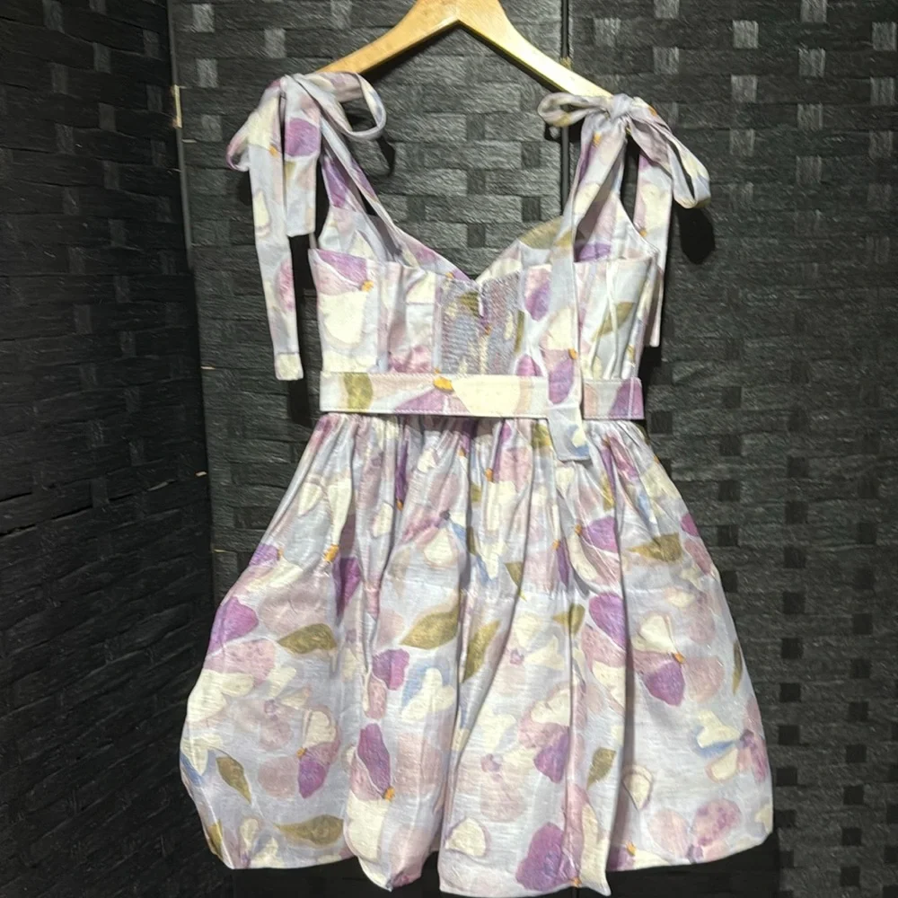 Zimmermann Lavender Floral Mini Dress - Picture 8 of 8